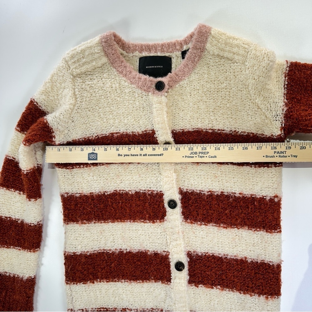 Maison Scotch wool alpaca striped cardigan cozy knit size 2 - Picture 11 of 11